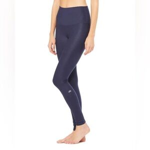 HIGH-WAIST AIRBRUSH LEGGING GLOSSY NAVY XS